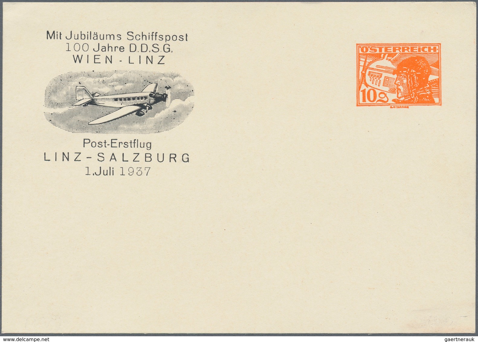 Österreich - Privatganzsachen: 1937, Postkarte Mit Wertstempel 10 Gr. Pilotenkopf Für Die Jubiläums - Sonstige & Ohne Zuordnung