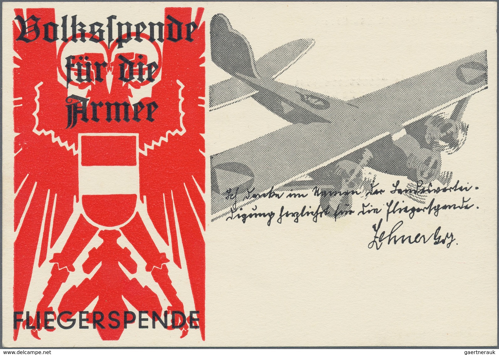 Österreich - Privatganzsachen: 1937, Fliegerspendenkarte Mit Wertstempel 30 Gr. Pilotenkopf Für 'Mil - Sonstige & Ohne Zuordnung