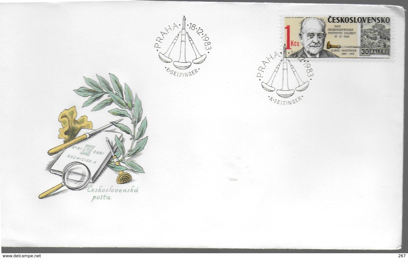 TCHECOSLOVAQUIE FDC 1983 Graveur Karel Seizinger Poste - Poste