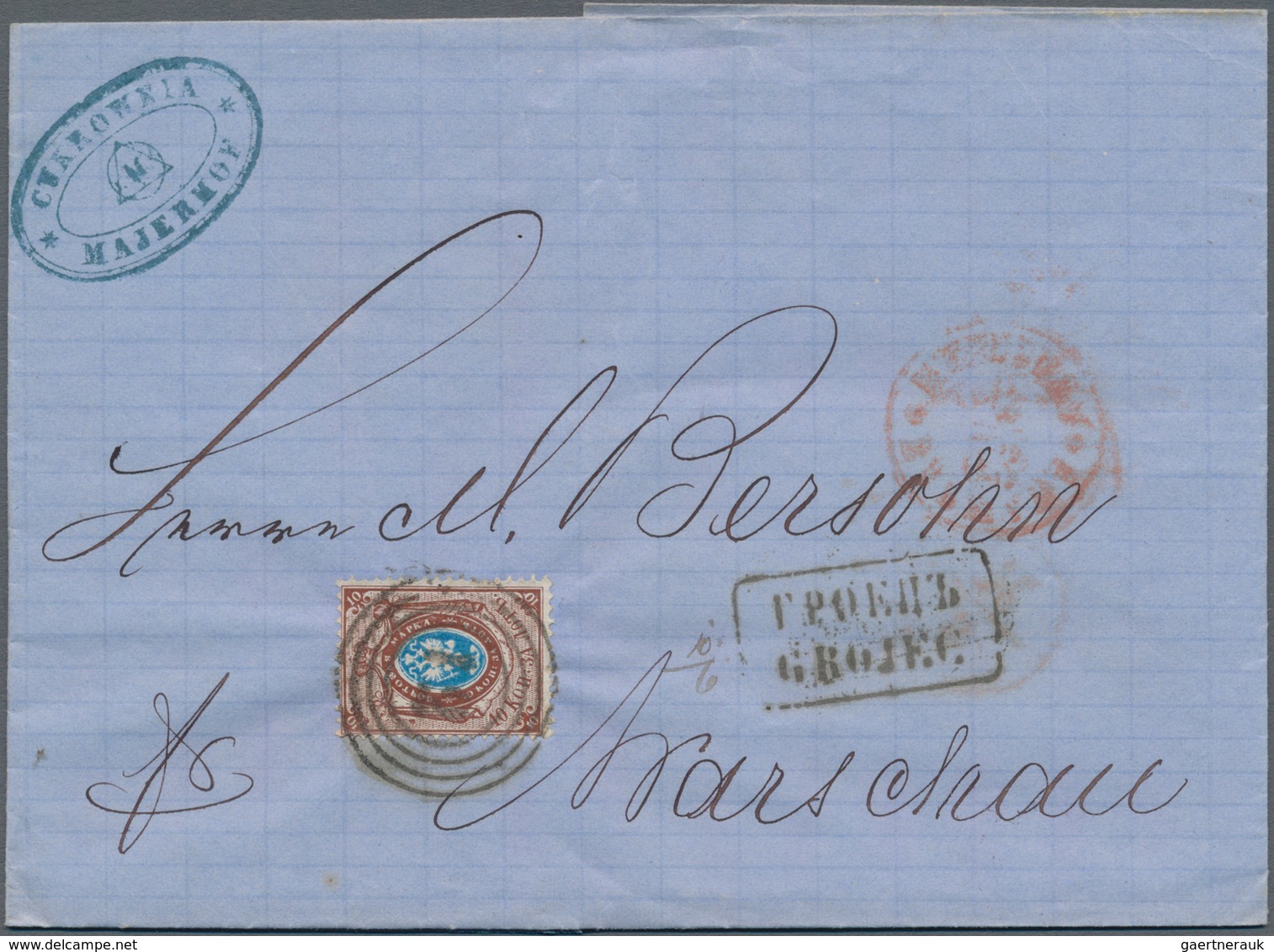 Polen - Russische Periode: 1868/69 Four FL From One Correspondence Each With Single Franking 10 Cop. - Sonstige & Ohne Zuordnung