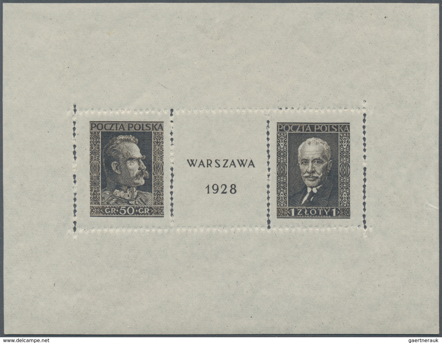 Polen: 1928, 50 Gr + 1 Zl Stamp Exhibition Warsaw, Souvenir Sheet, F/VF Mint Never Hinged Condition. - Sonstige & Ohne Zuordnung