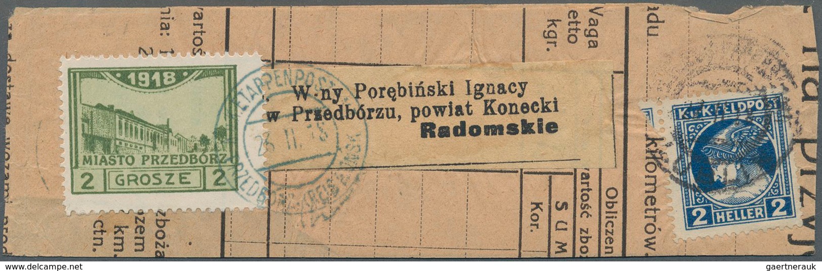 Polen - Bestellpostanstalten: PREZBORZ 1918, 28.2.18, 3gr. Olive/light Olive Paying Local Charge On - Sonstige & Ohne Zuordnung