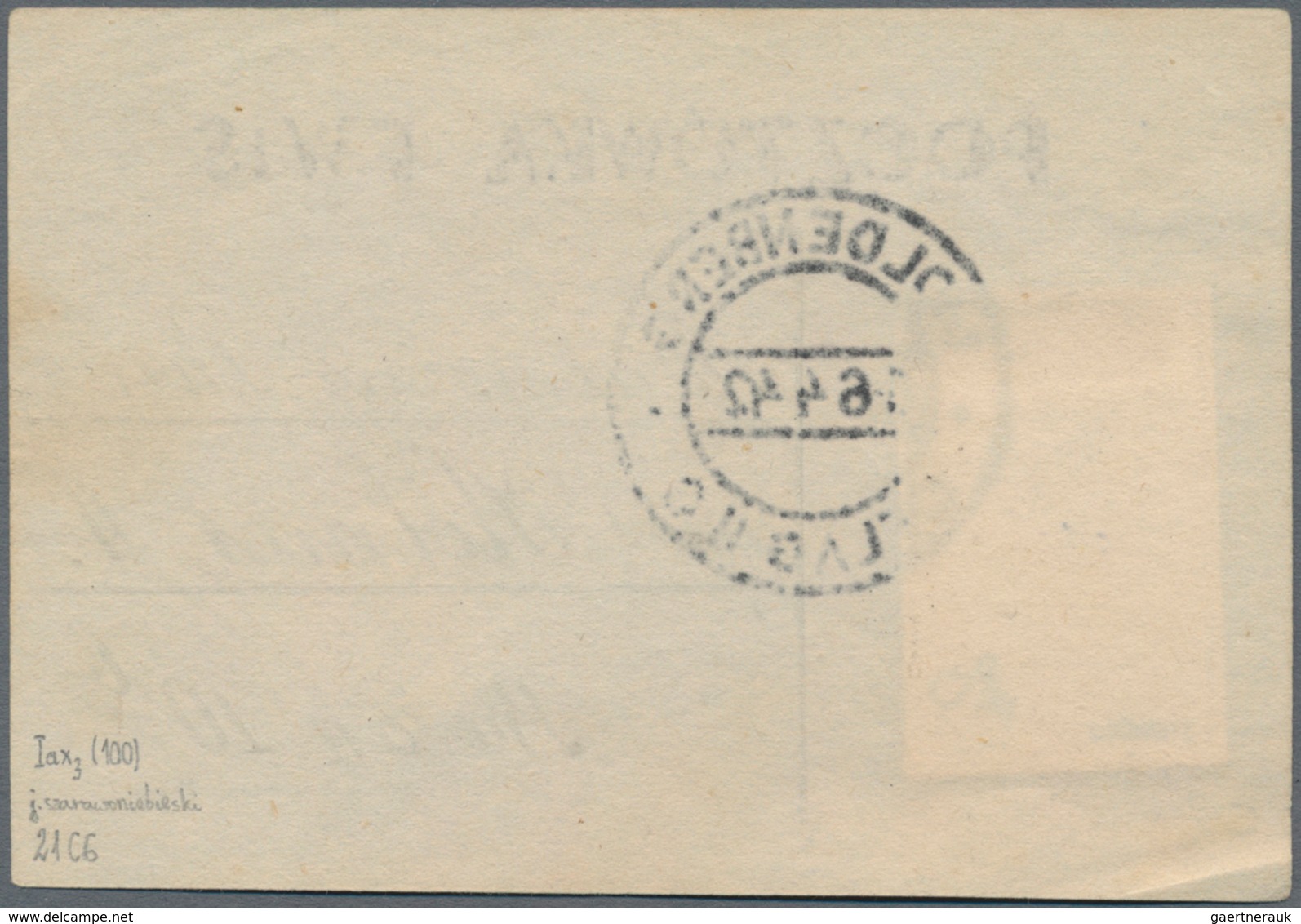 Polen - Lagerpost: Woldenberg: 1942, Internal Camp Mail 10 F White Smooth Thick Paper On Provisional - Sonstige & Ohne Zuordnung