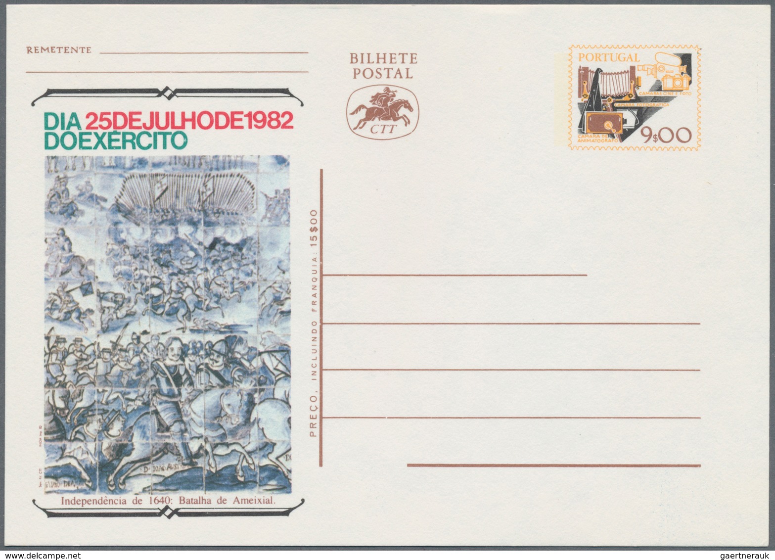 Portugal - Ganzsachen: 1982 Unused Picture Postal Stationary Postcard With Missing Color Orange-yell - Postal Stationery