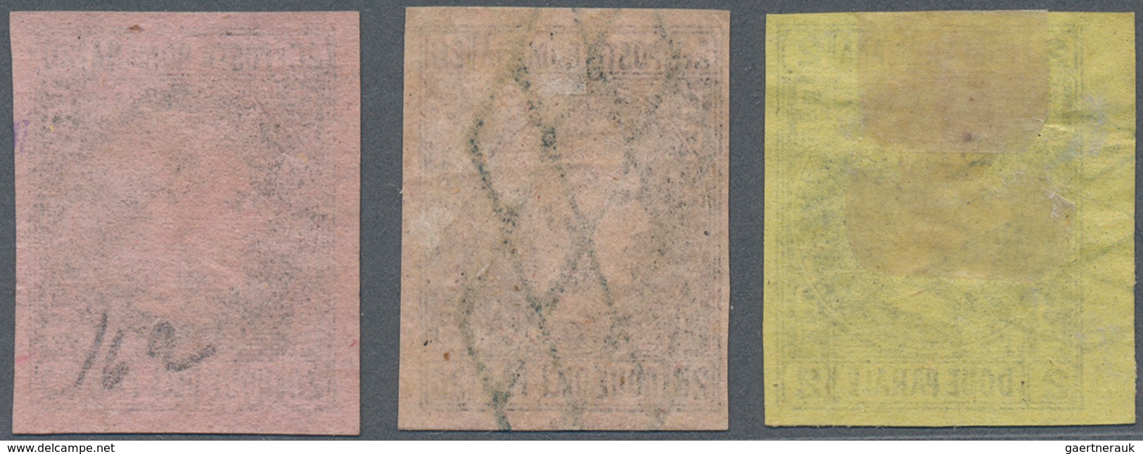 Rumänien: 1866, Carol 2 Par. Black On Yellow, Marginal Item, 20 Par. Black On Rose, One With Variety - Used Stamps