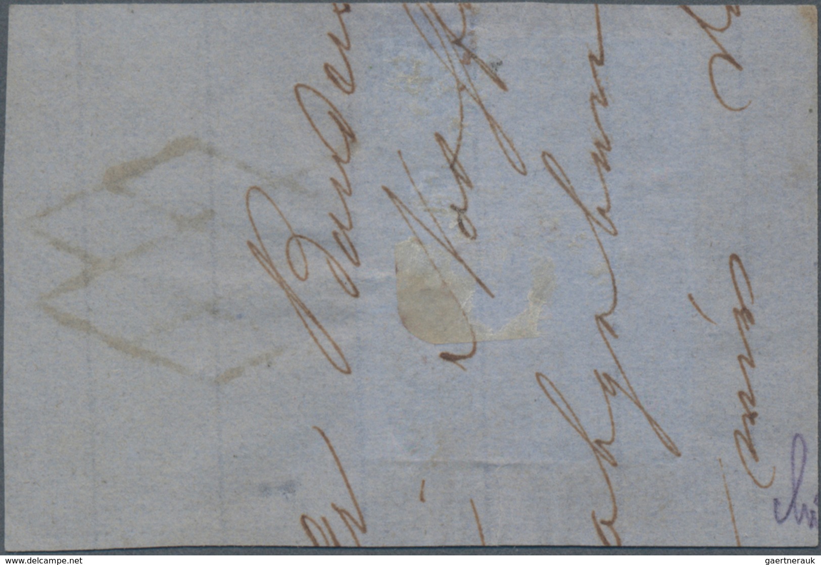 Rumänien: 1866, Carol 5 Par. Black On Blue, Full To Huge Margins On A Piece With Neatly Cancellation - Used Stamps