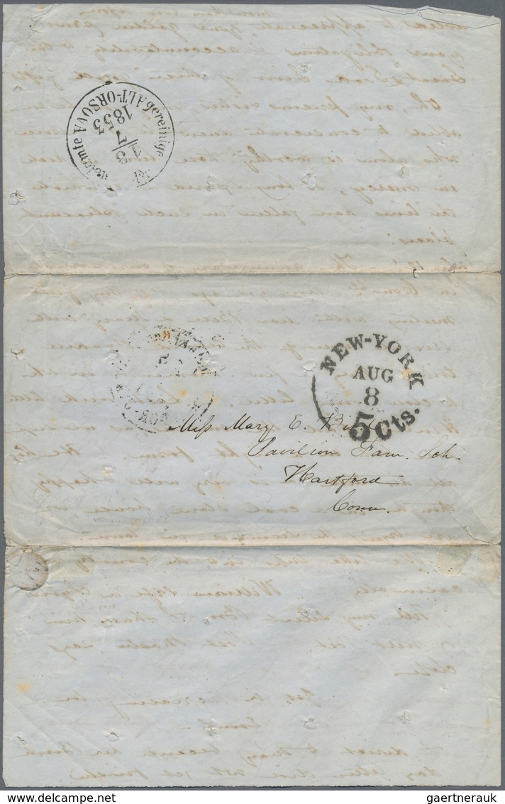 Rumänien - Besonderheiten: 1853, DISINFECTED MAIL, Entire Letter From Pera (Beyoglu, Turkey), Dated - Sonstige & Ohne Zuordnung