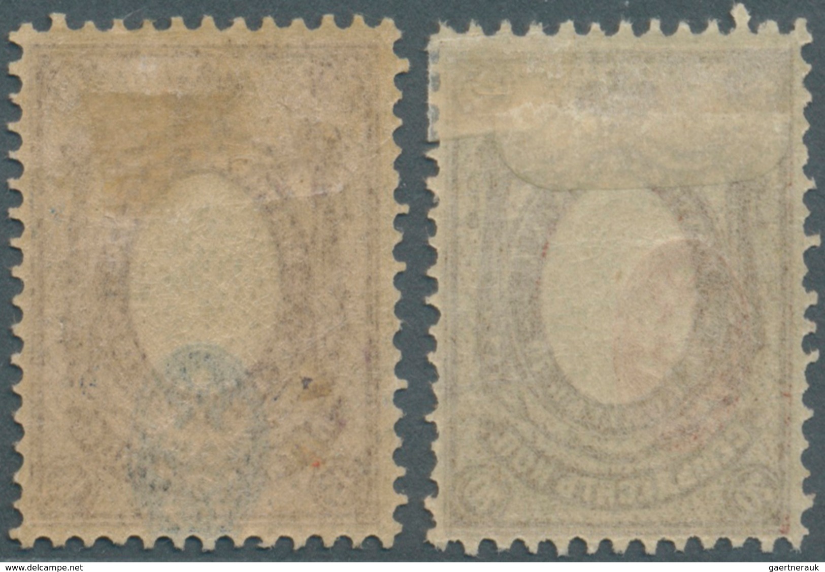 Russland: 1908/18, 15 K Brown Lilac/blue And 70 K Red Brown/red, 2 Items With Strong Centerpiece Shi - Gebruikt