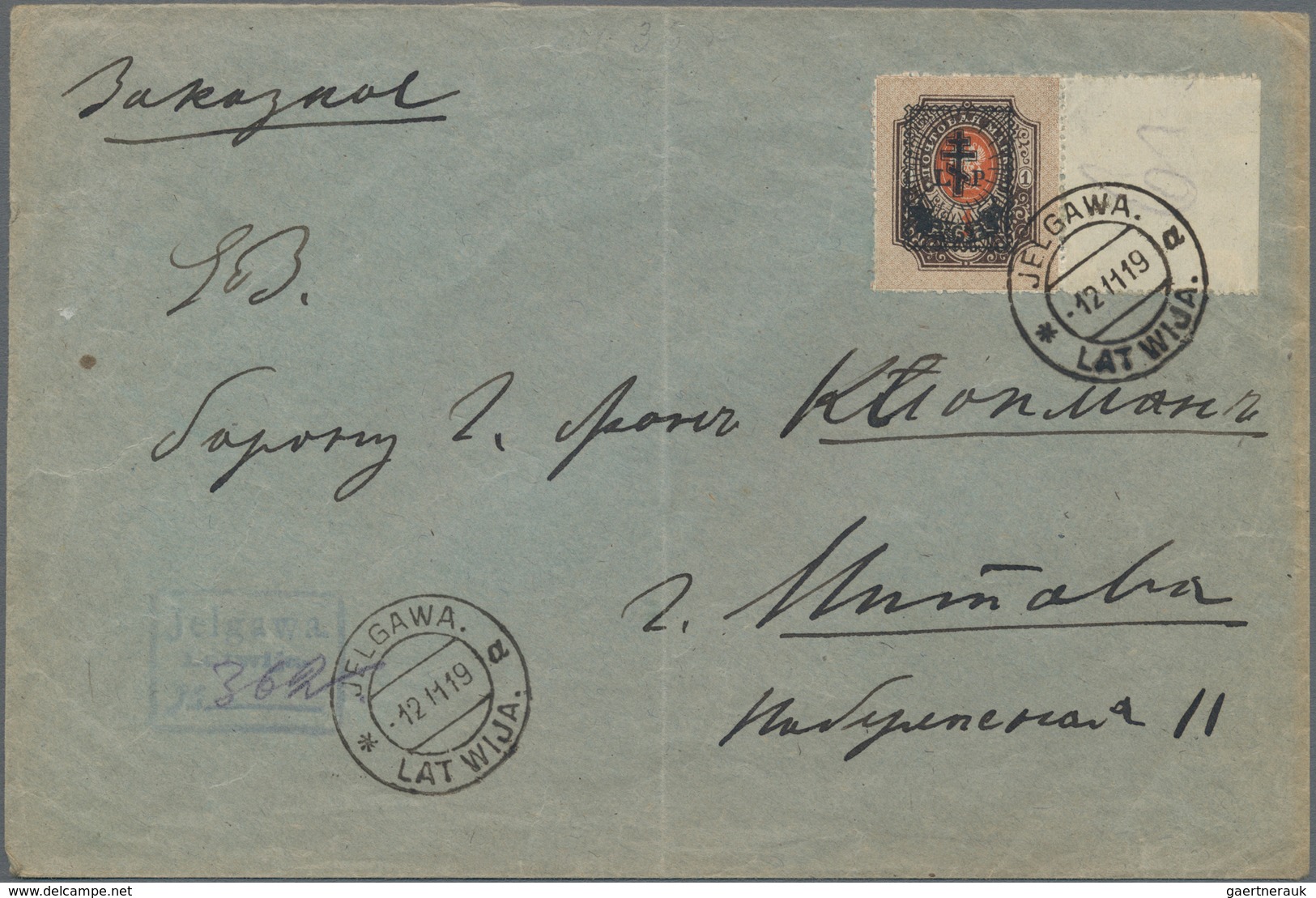 Russland - Post Der Bürgerkriegsgebiete: West-Armee: 1919 6r. On 1r. With Wide Sheet Margin At Right - Andere & Zonder Classificatie