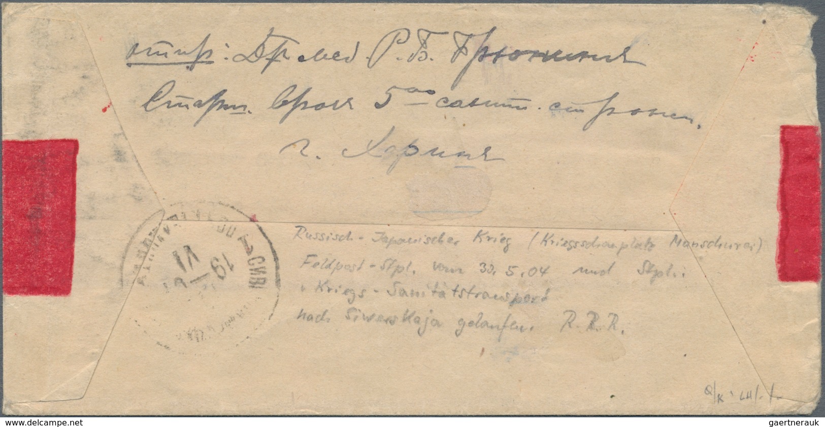 Russische Post In China: 30.05.1904 Russo-Japanese War Chinese Red-band Cover From HEAD FIELD POST O - China