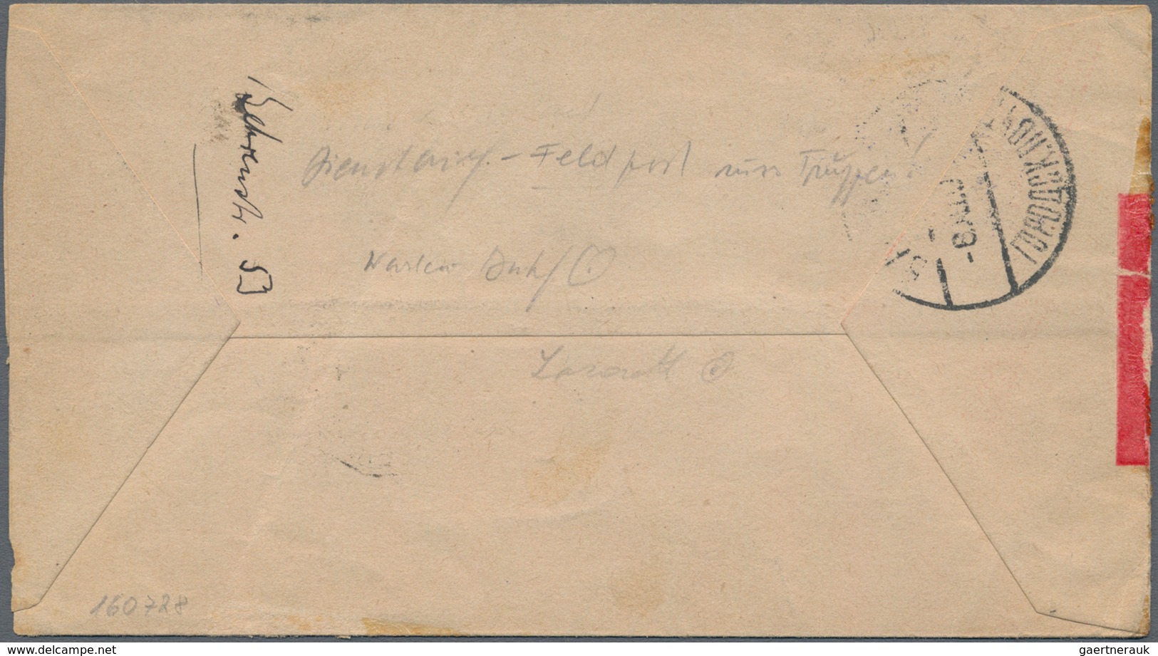 Russische Post In China: 12.10.1904 Russo-Japanese War Red-band Cover From Khabarovsk To Warsaw With - China