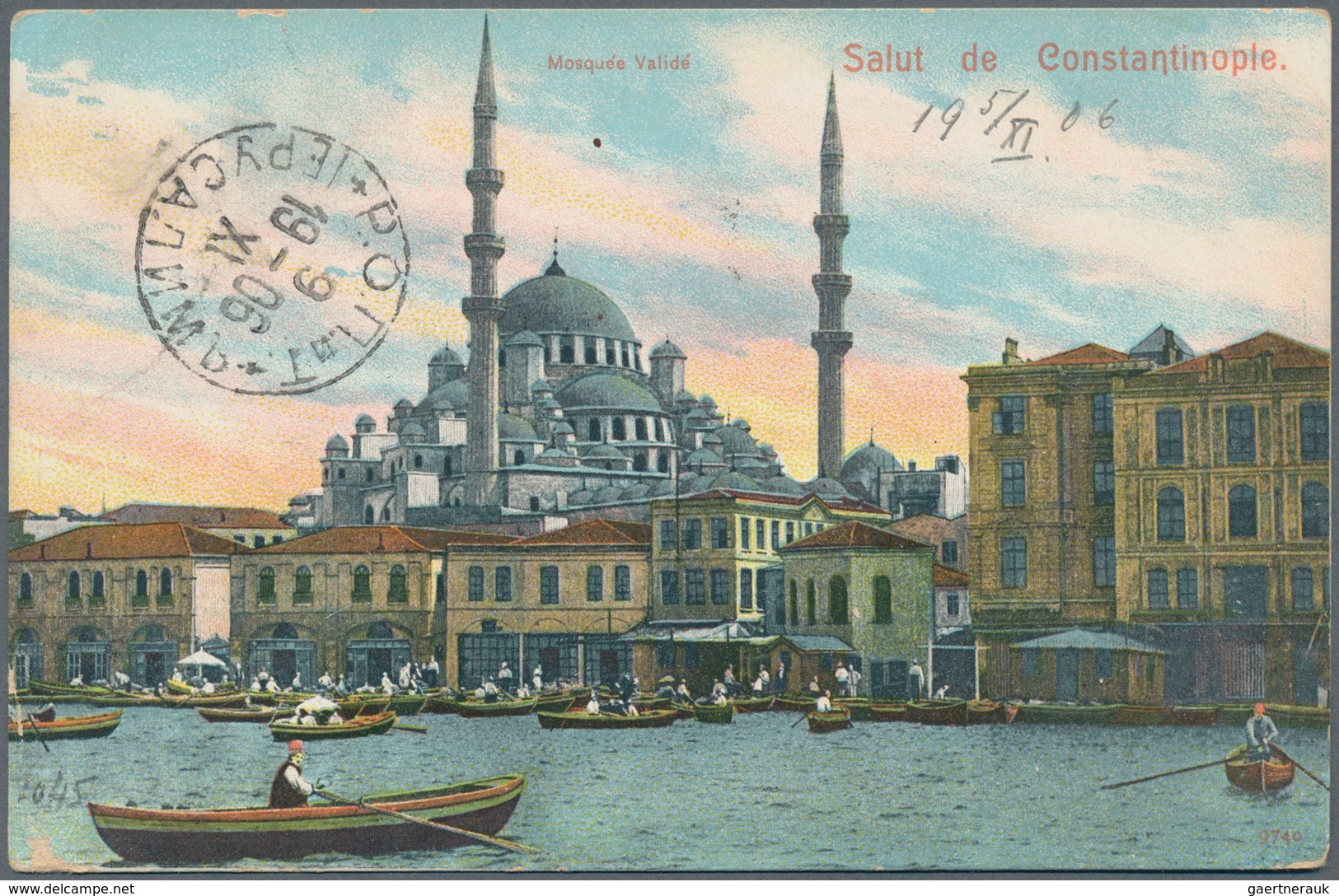 Russische Post In Der Levante - Staatspost: 1906, Souvenir Postcard Of Constantinopel With 1 Pia. Bl - Turkish Empire