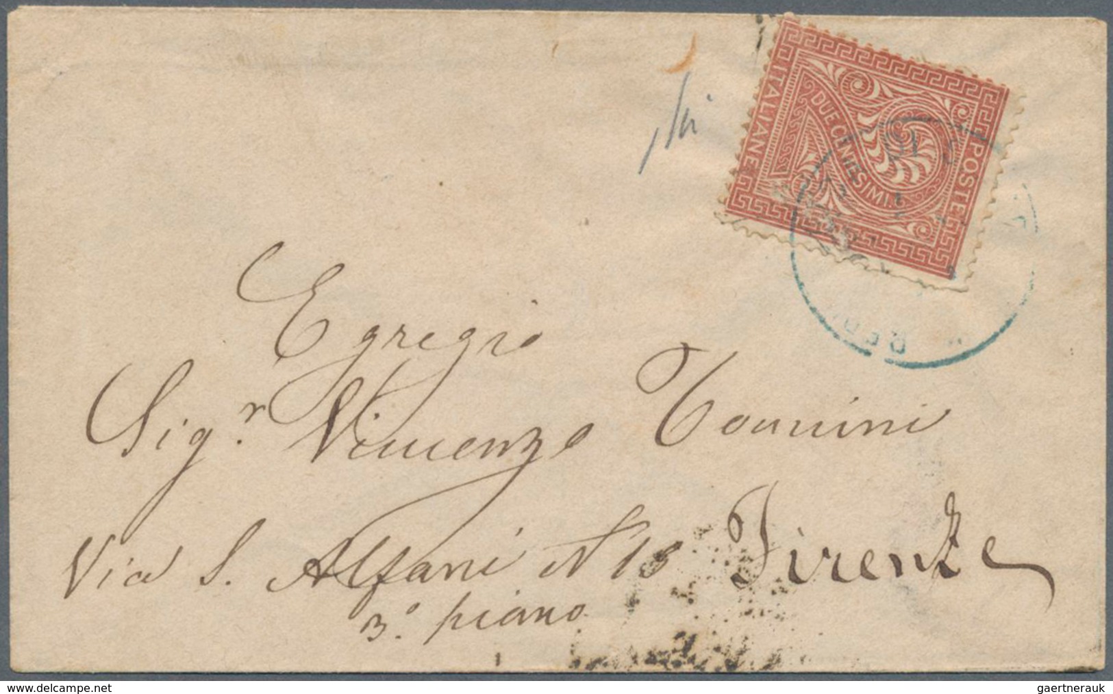 San Marino: 1877, Italy Michel-No. 24 Forerunner Single Franking Tied By Circle Postmark REPUBBLICA - Andere & Zonder Classificatie