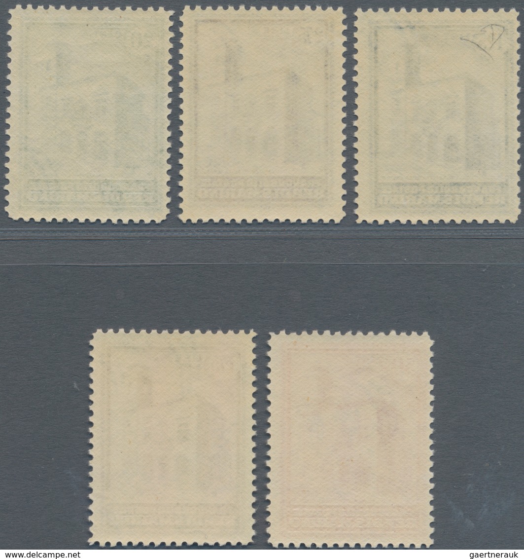 San Marino: 1932, Inauguration Of The New Post Building, Sassone 159-163 Mint Never Hinged. Catalogu - Andere & Zonder Classificatie