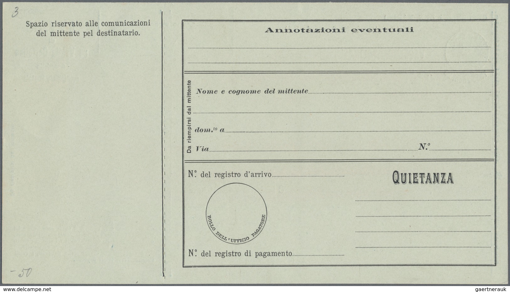 San Marino - Ganzsachen: 1903. Money Order Postal Stationeries, 05 C - 80 C, Complete Set Of Six Min - Postwaardestukken