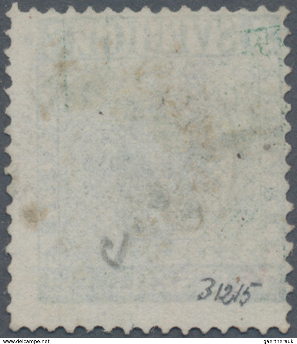 Schweden: 1855 TRE SKILL. Bco. Blue-green, Perf 14, Used And Cancelled By CARLSHAMN C.d.s., With Sli - Used Stamps