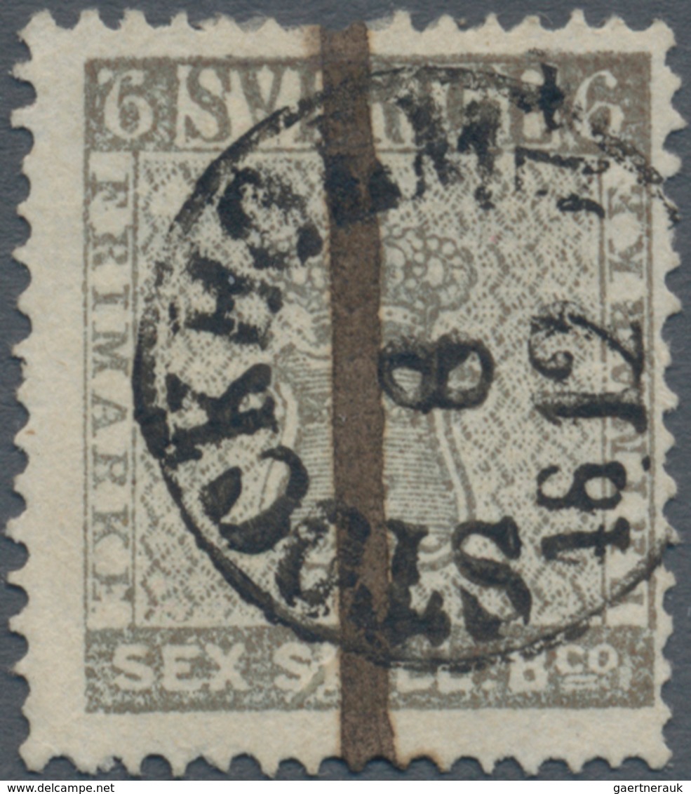 Schweden: 1855-58 6 Skill B:co Grey, Early Printing, Used And Cancelled By "STOCKHOLM/8/12/1857" C.d - Used Stamps