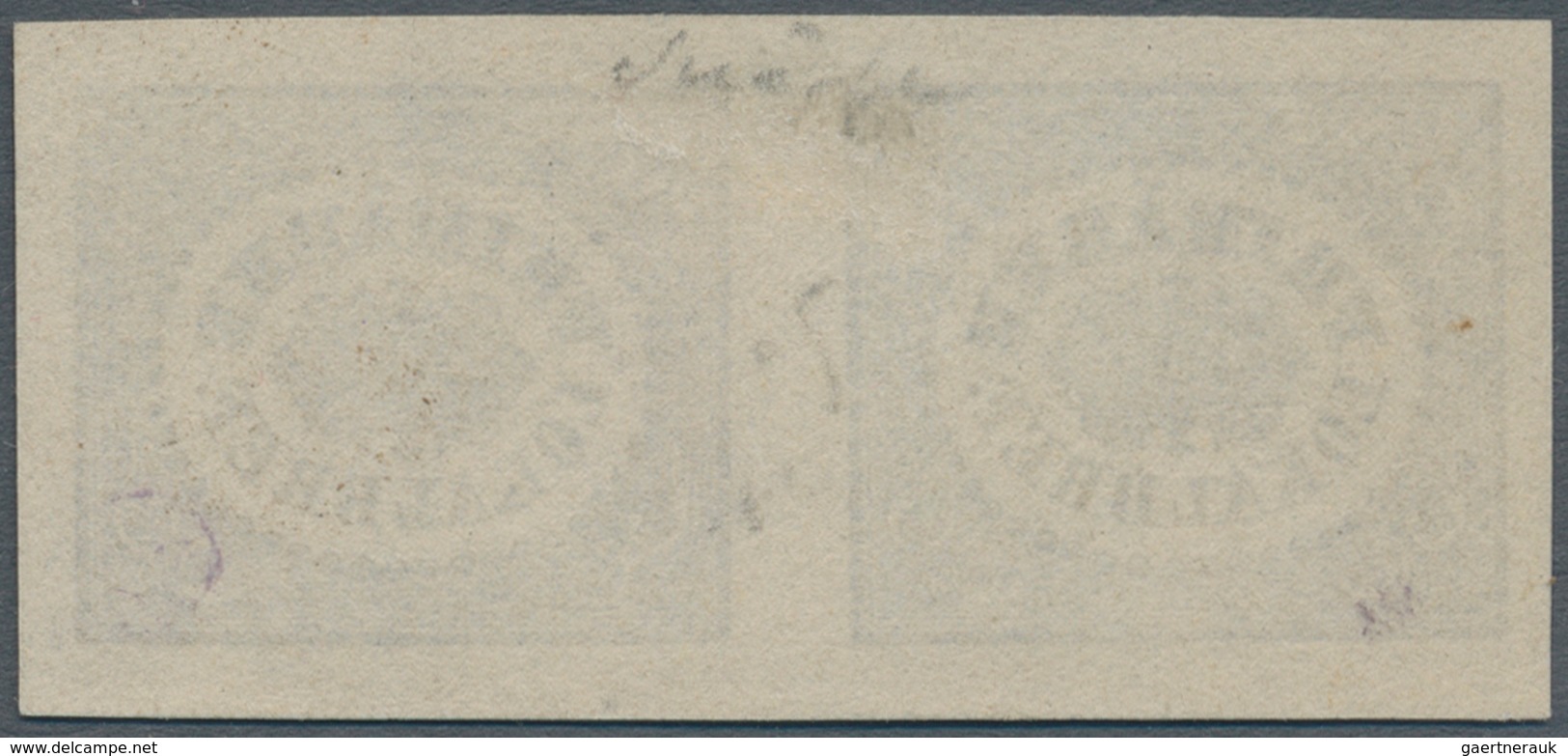 Schweden: 1871, Local Stamp, Imperforate Reprint, Horizontal Pair, Fresh Colour And Wide Margins, Un - Gebraucht