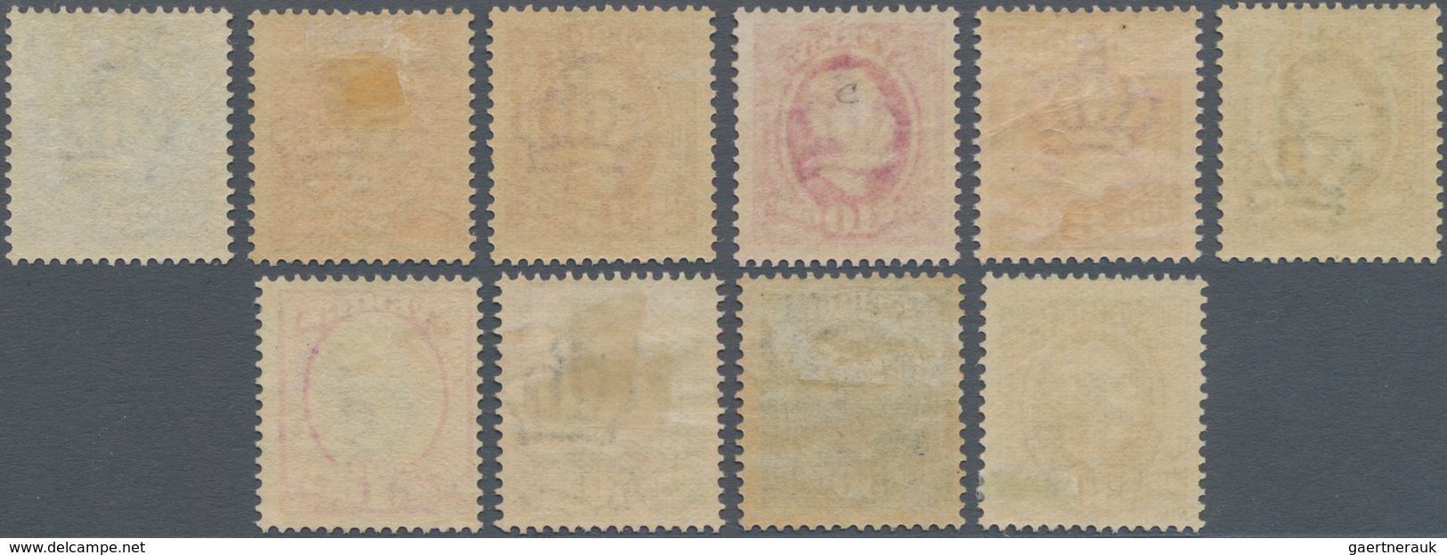 Schweden: 1891/1900, Oscar II. Definitives Set Of Ten Incl. Two Shades Of 50öre, Mint Hinged, Mi. € - Used Stamps