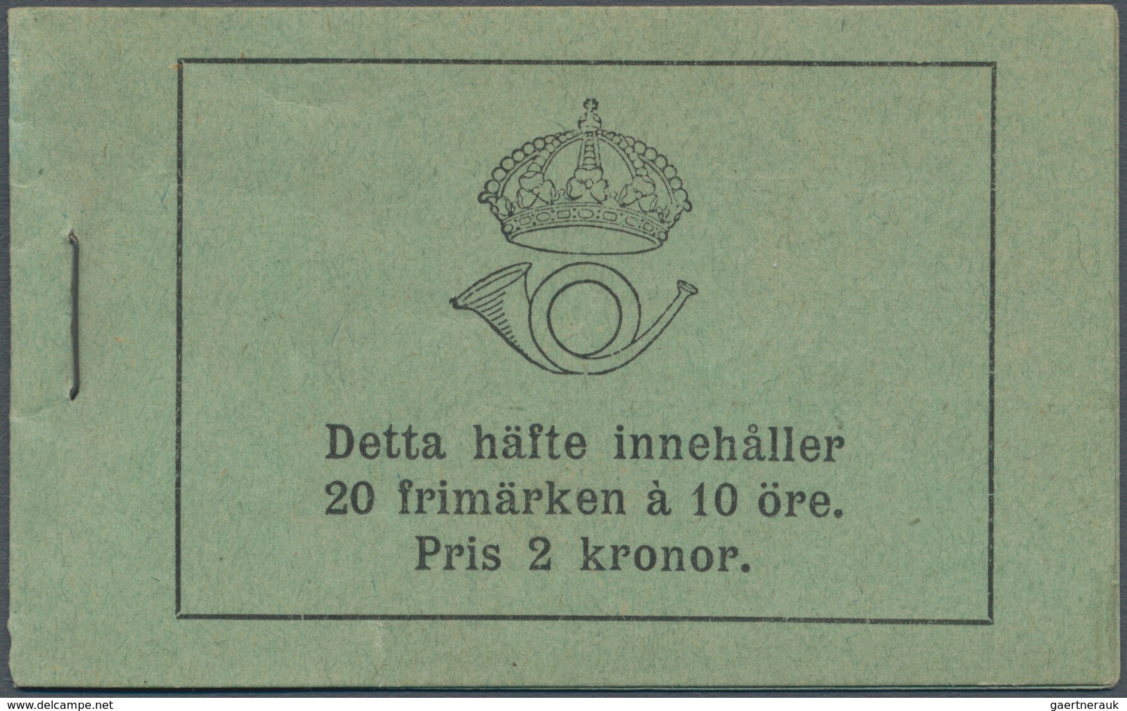 Schweden - Markenheftchen: 1921, Standing Lion Complete Booklet 2kr. With Two Panes Of Ten Perforate - 1904-50