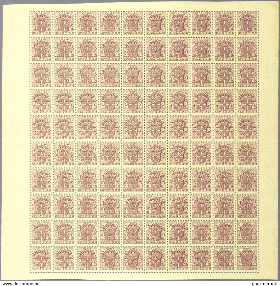 Schweden - Dienstmarken: 1911/1914, Small Size Official Stamps 1kr. Black On Yellow And 5kr. Carmine - Dienstzegels