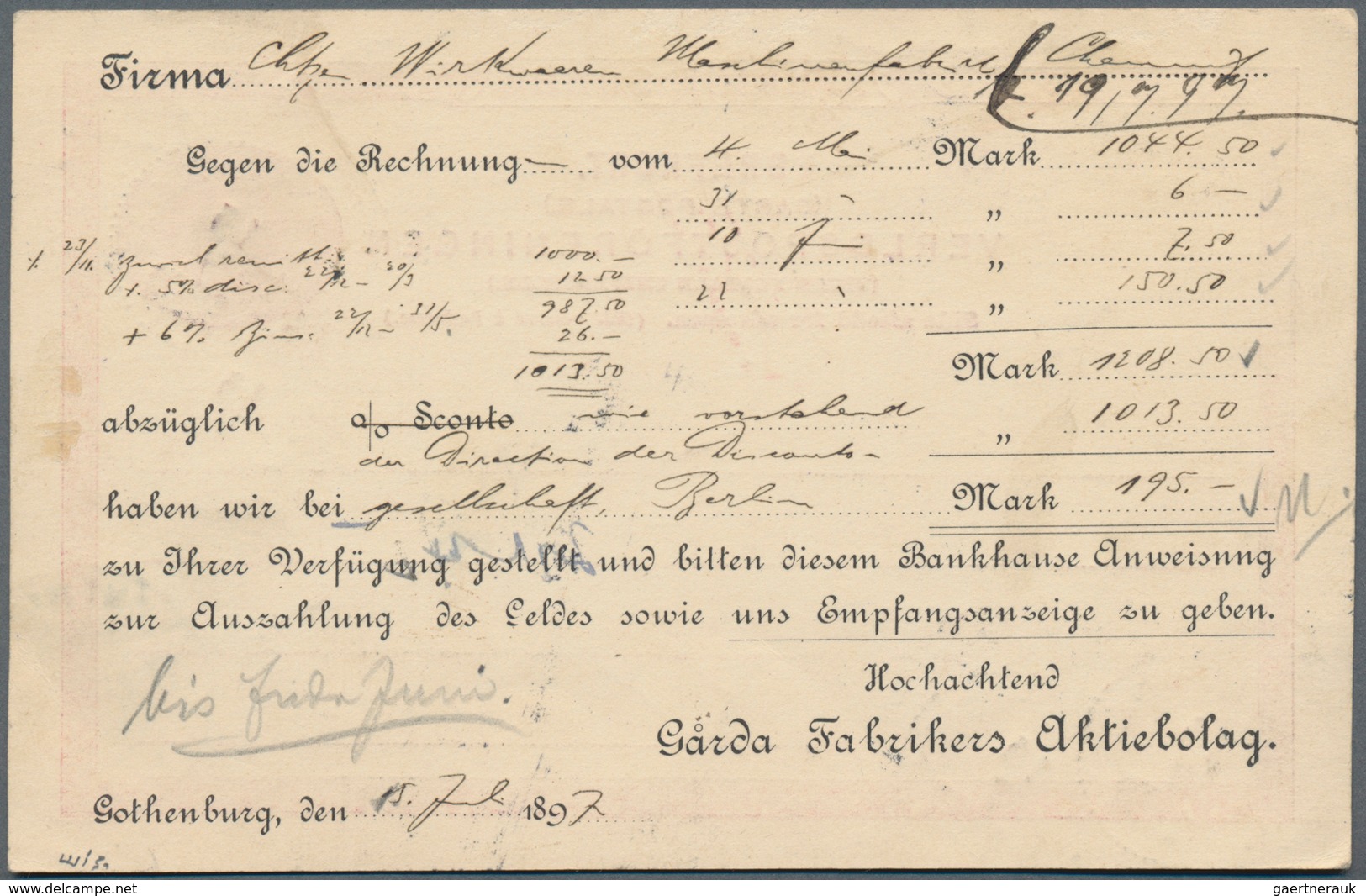 Schweden - Ganzsachen: 1889 Postal Stationery Card 10 øre, With Back-print Of A Farm Manufacturers, - Postwaardestukken