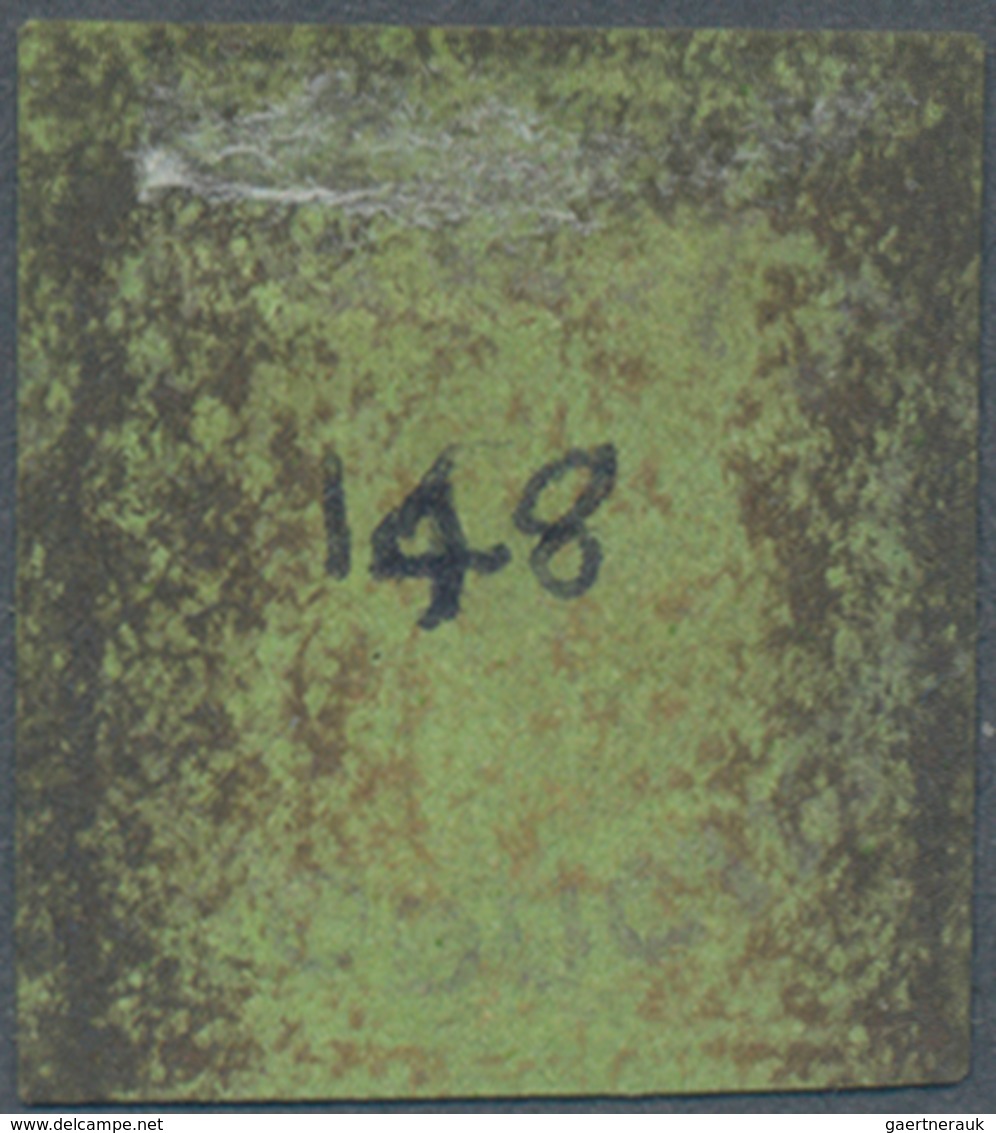 Schweiz - Genf: 1843, 5+5 C Schwarz A. Grünlicholiv Mit Roter Rossette Als SPERATI-FÄLSCHUNG - 1843-1852 Federal & Cantonal Stamps