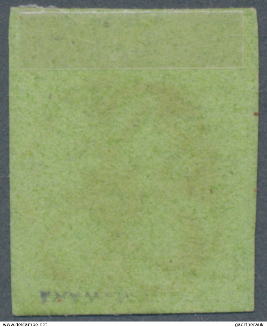 Schweiz - Genf: 1847, 5 C Schwarz Auf Lebhaftgelboliv Sauber Entwertet Mit Roter Rossette, Teils Lei - 1843-1852 Federale & Kantonnale Postzegels