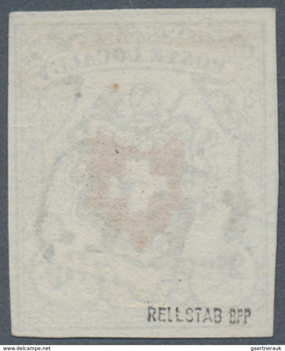 Schweiz: 1850, 2 1/2 Rp Schwarz/dkl'orangerot Entwertet Mit Schwarzem "P.P."-Rahmenstempel, Die Mark - Sonstige & Ohne Zuordnung