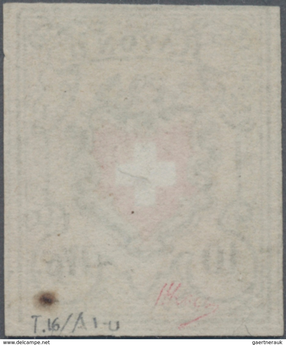 Schweiz: 1850 Rayon II 10 Rp. Schwarz/orangegelb/rot, Type 16 Vom Druckstein A1-U In Der Farbnuance - Sonstige & Ohne Zuordnung