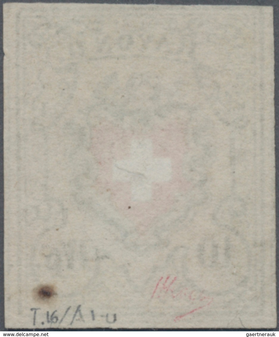 Schweiz: 1850 Rayon II 10 Rp. Schwarz/orangegelb/rot, Type 16 Vom Druckstein A1-U In Der Farbnuance - Other & Unclassified