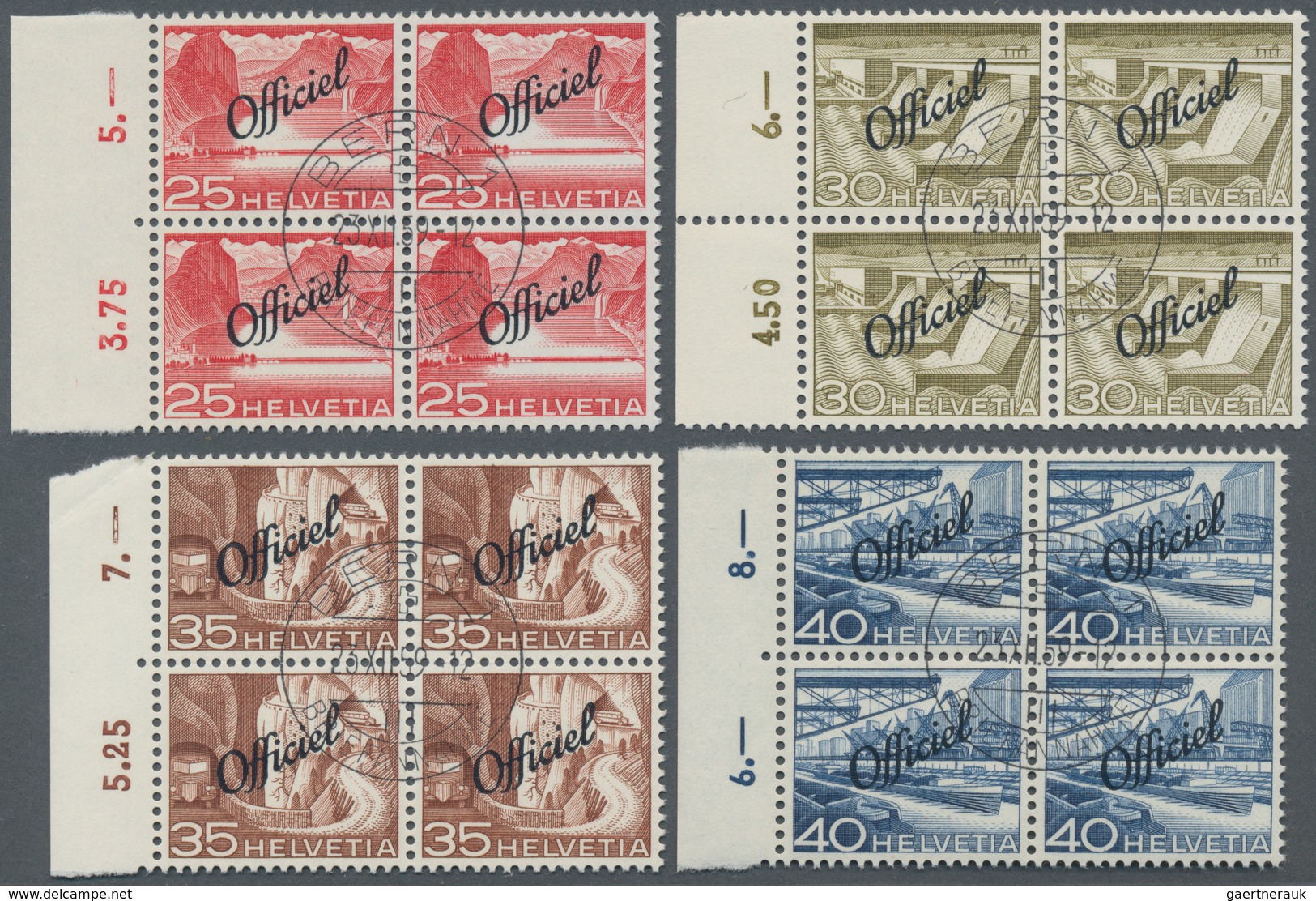Schweiz - Dienstmarken: Bundesbehörden: 1950, Freimarken Landschaften Und Technische Motive Mit Schr - Officials