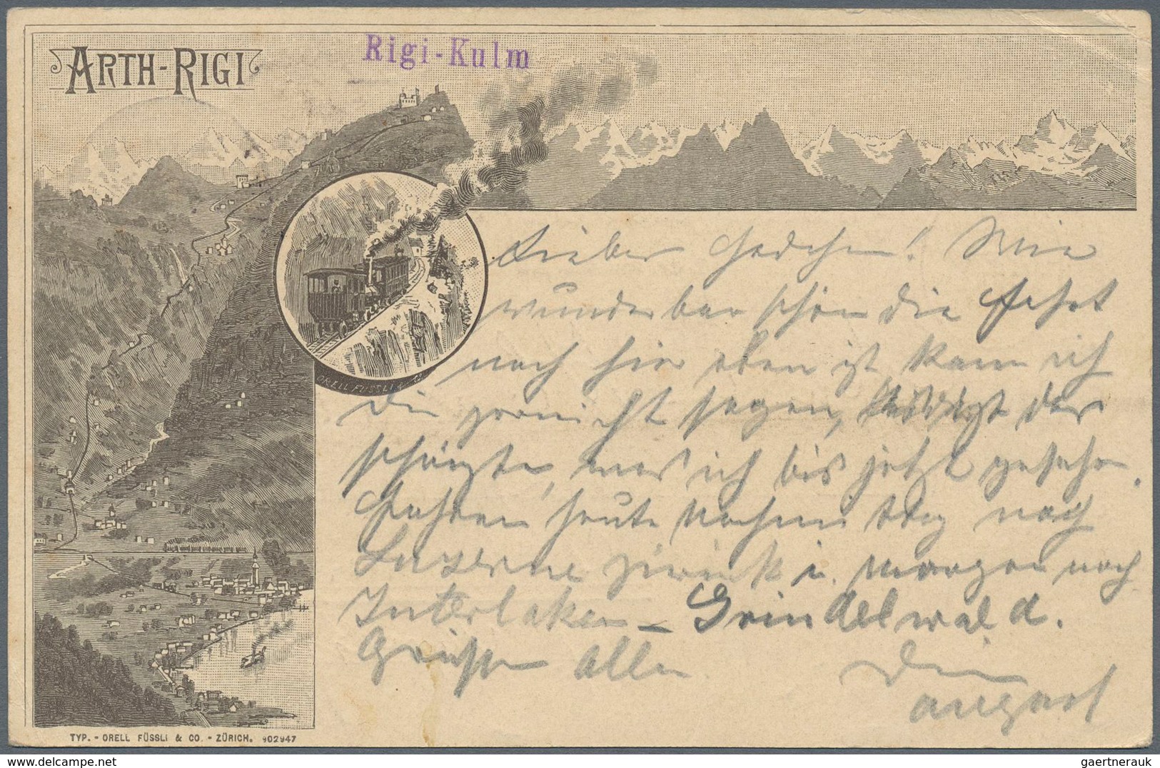 Schweiz - Ganzsachen: 1888 GA-Karte 10 Rp. Mit Rs. Zudruck Vitznau-Rigi-Bahn (mit Legende Links Unte - Entiers Postaux