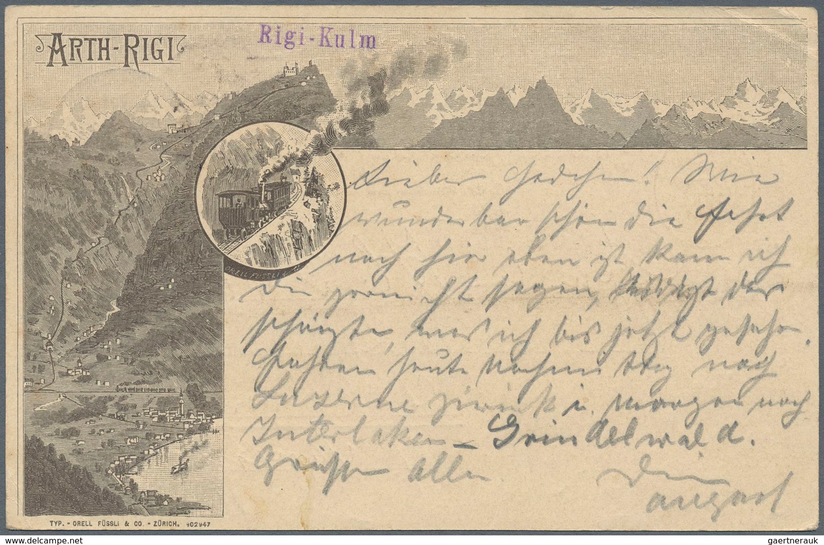 Schweiz - Ganzsachen: 1888 GA-Karte 10 Rp. Mit Rs. Zudruck Vitznau-Rigi-Bahn (mit Legende Links Unte - Stamped Stationery