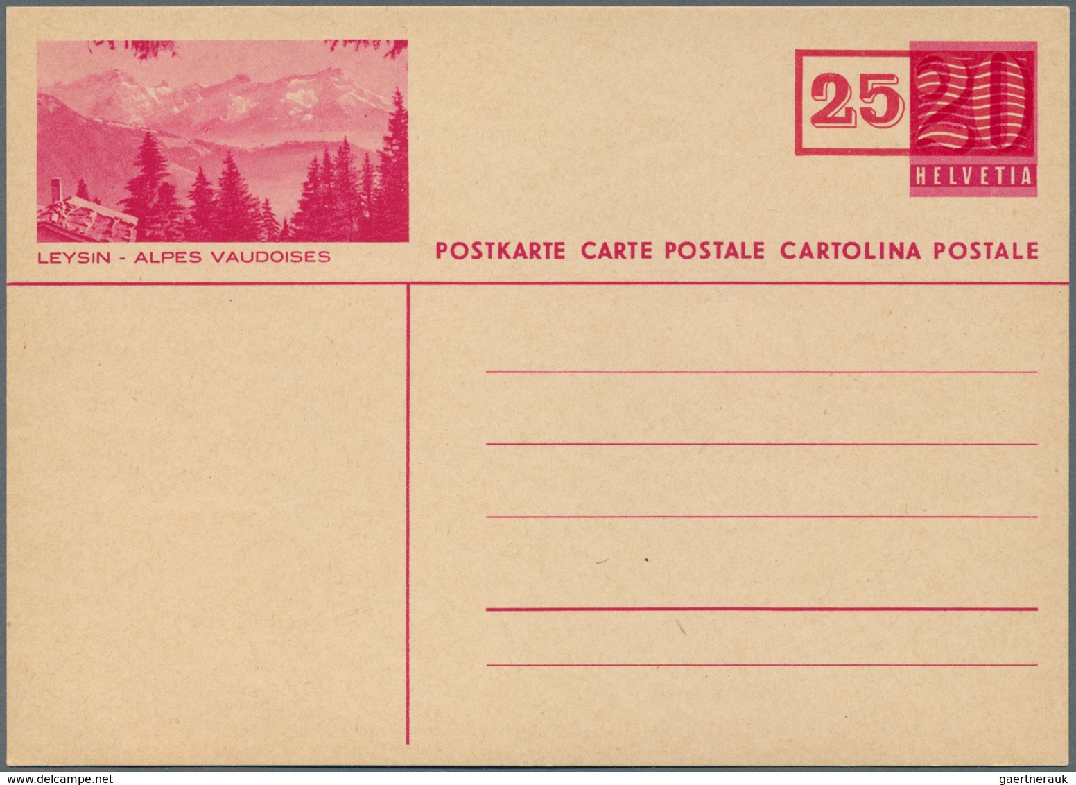 Schweiz - Ganzsachen: 1948. Lot von 9 Bild-Postkarten 25 auf 20 (c), nur versch. Bilder, dabei auch