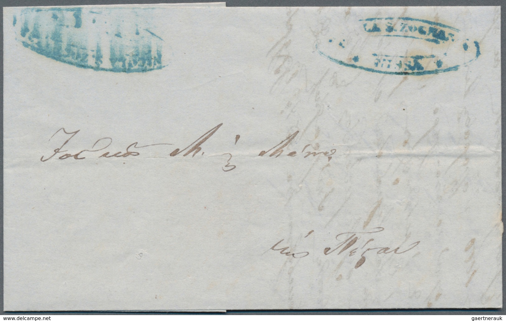 Serbien: 1855, Folded Letter With CHOLERA Lacquer Seal From ALEXINAC On Reverse (broken By Opening) - Serbien