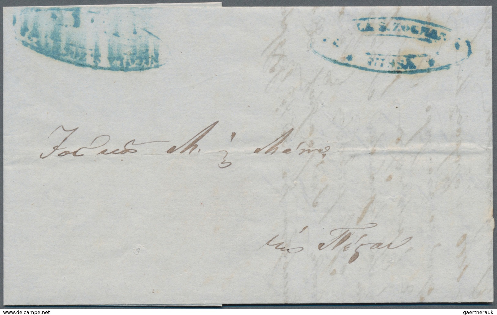 Serbien: 1855, Folded Letter With CHOLERA Lacquer Seal From ALEXINAC On Reverse (broken By Opening) - Serbia