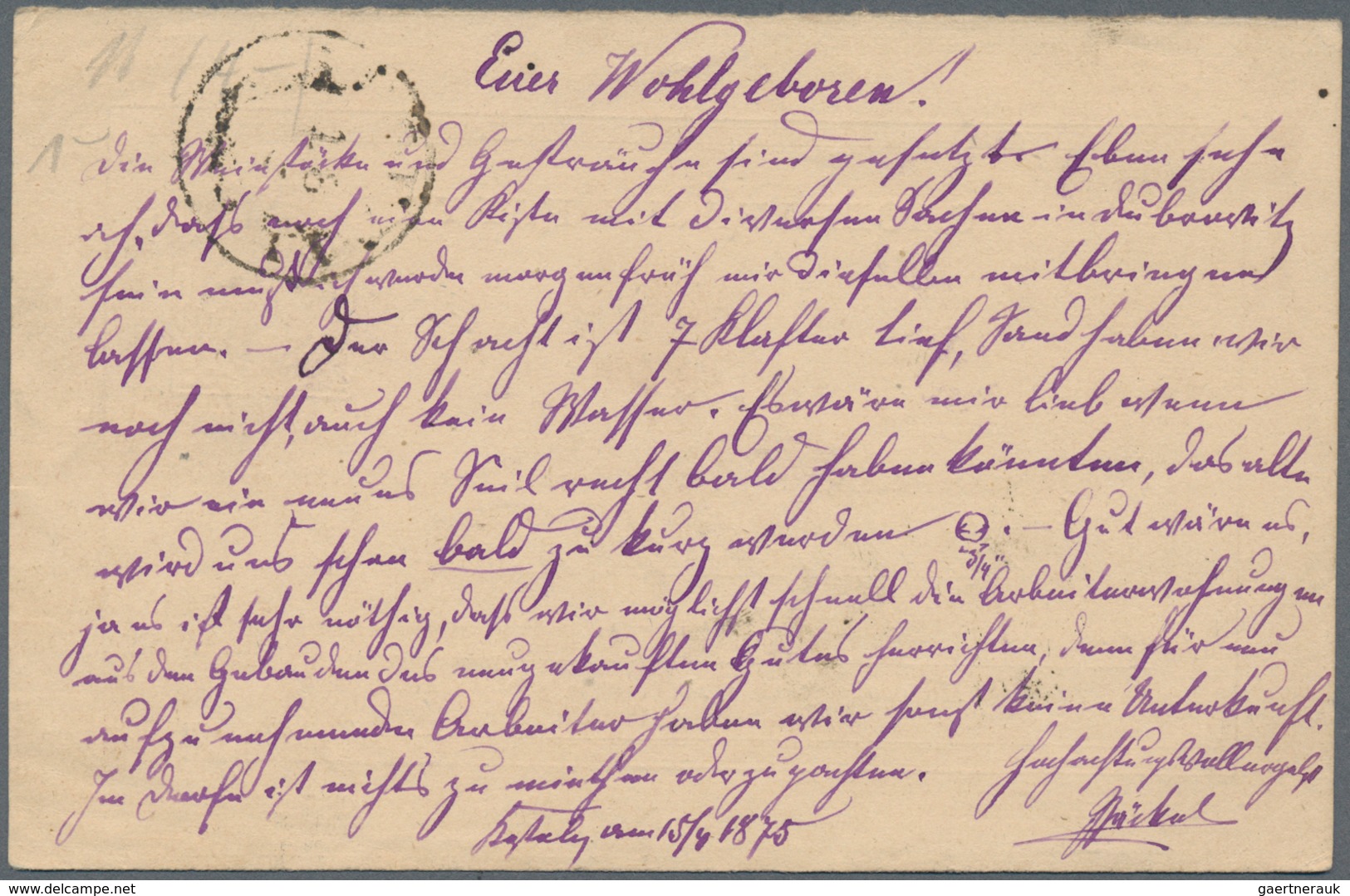 Serbien - Ganzsachen: 1873, 10 Pa Violet Postal Stationery Card To Belgrad - Serbien