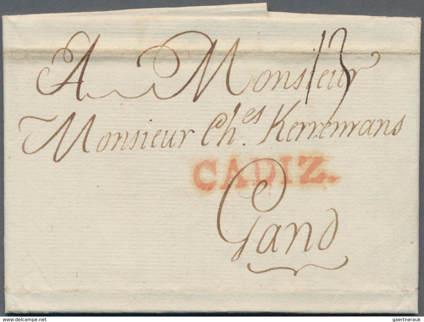 Spanien - Vorphilatelie: 1769/1788, Two Folded Letters With Red Two-liner "ANDALUCIA ALTA" Or One-li - ...-1850 Voorfilatelie