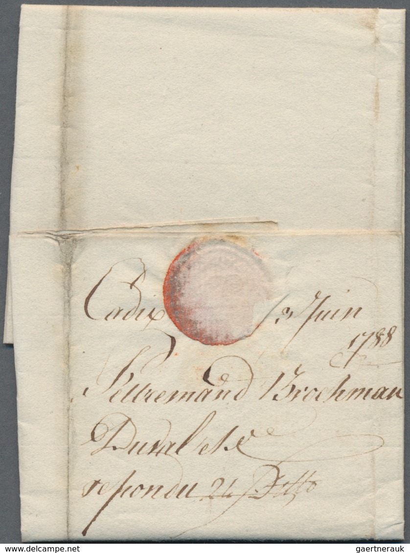 Spanien - Vorphilatelie: 1769/1788, Two Folded Letters With Red Two-liner "ANDALUCIA ALTA" Or One-li - ...-1850 Prefilatelia