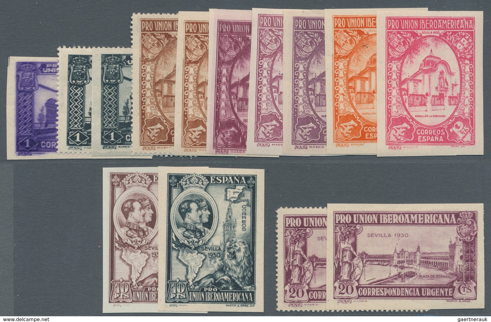 Spanien: 1930, Ibero-American Exhibition In Sevilla 35 Stamps 5c. To 10pta. Incl. Express Stamp 20c. - Gebraucht