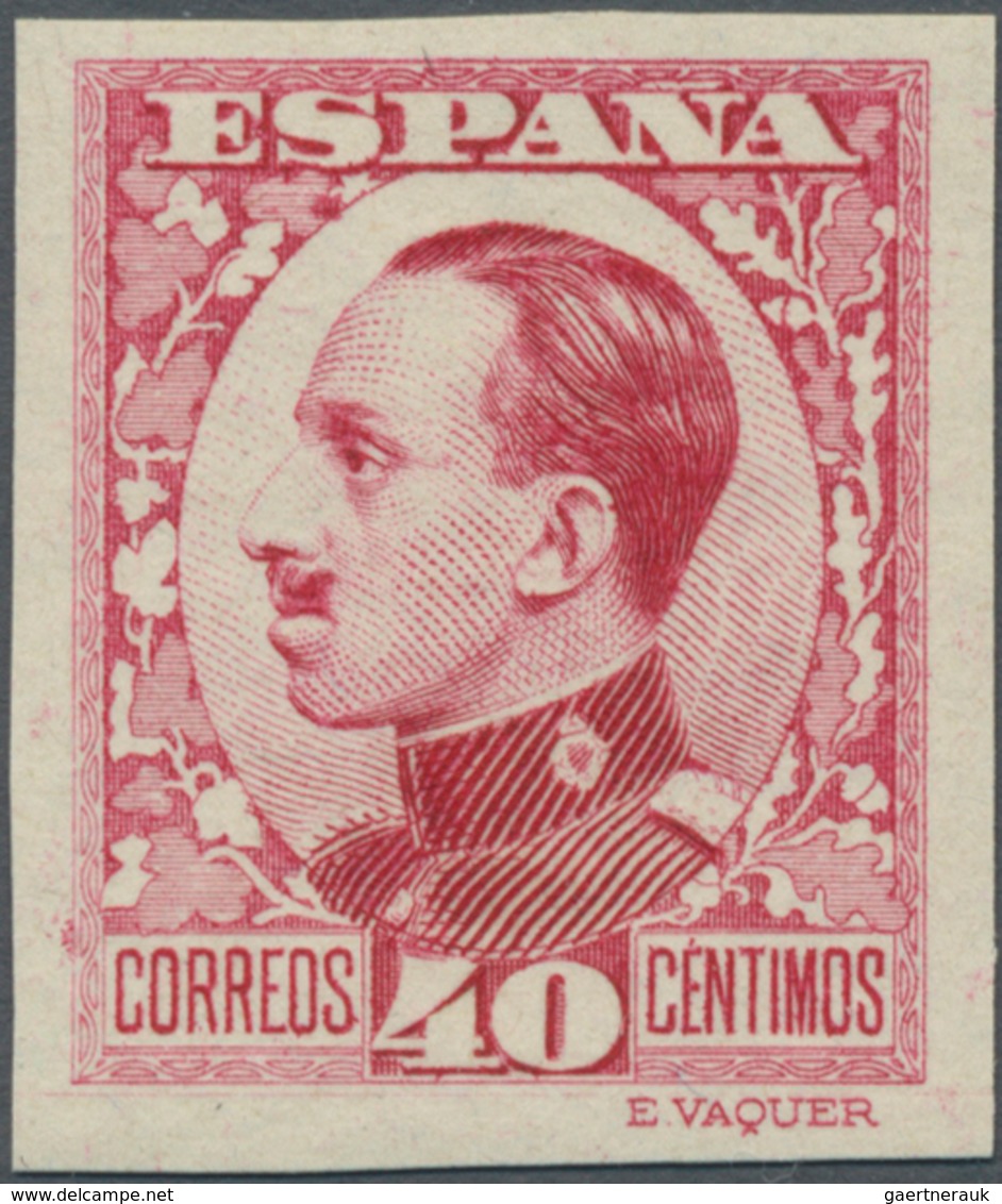 Spanien: 1930, King Alfonso XIII. Definitive 40c. Imperforate COLOUR PROOF In Carmine-red, Mint Neve - Oblitérés