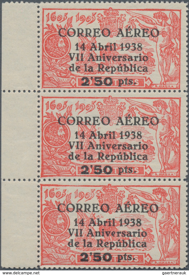 Spanien: 1938, 7 Years Of Republic Airmail Issue 10c. Red Optd. 'CORREO AEREO / 14 Abril 1938 / VII - Gebraucht