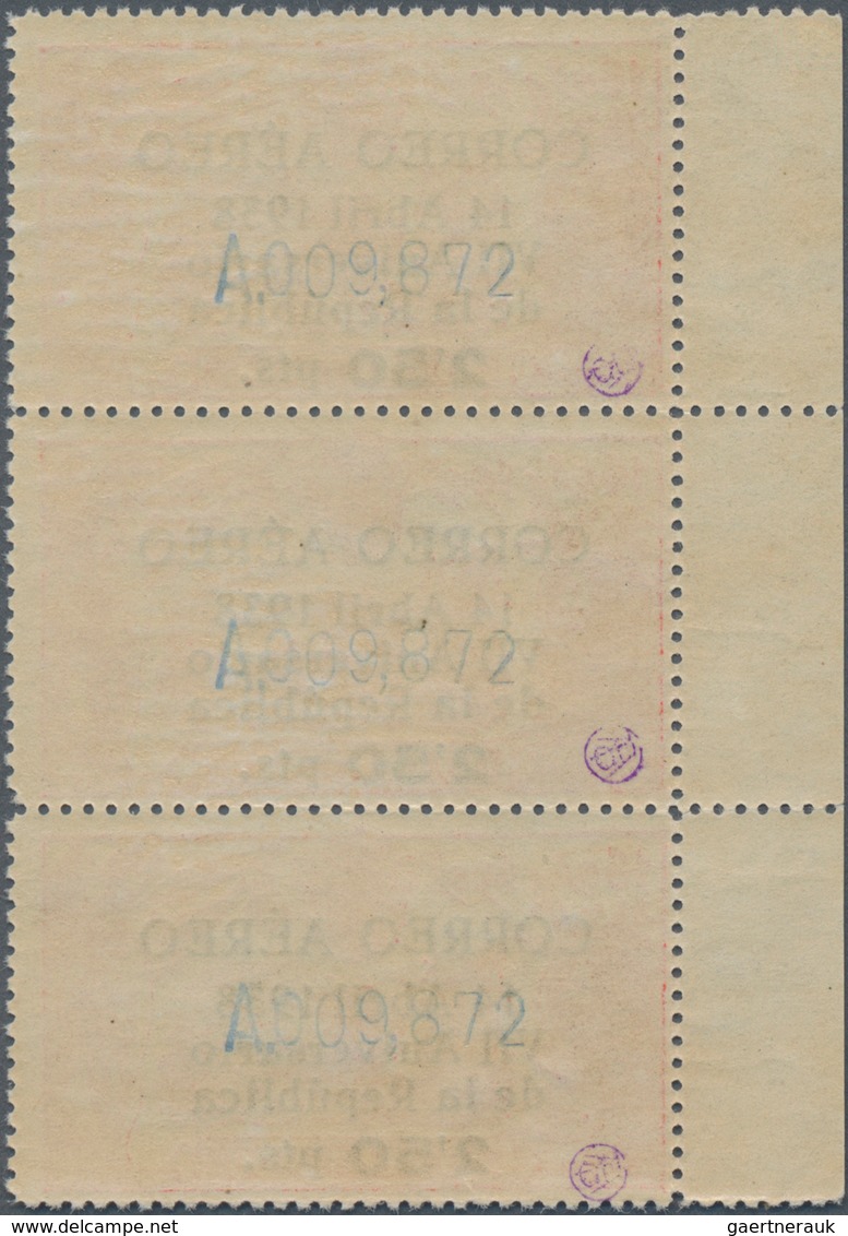 Spanien: 1938, 7 Years Of Republic Airmail Issue 10c. Red Optd. 'CORREO AEREO / 14 Abril 1938 / VII - Used Stamps