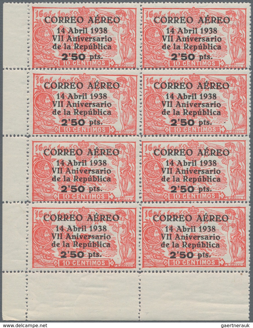 Spanien: 1938, 7 Years Of Republic Airmail Issue 10c. Red Optd. 'CORREO AEREO / 14 Abril 1938 / VII - Gebruikt