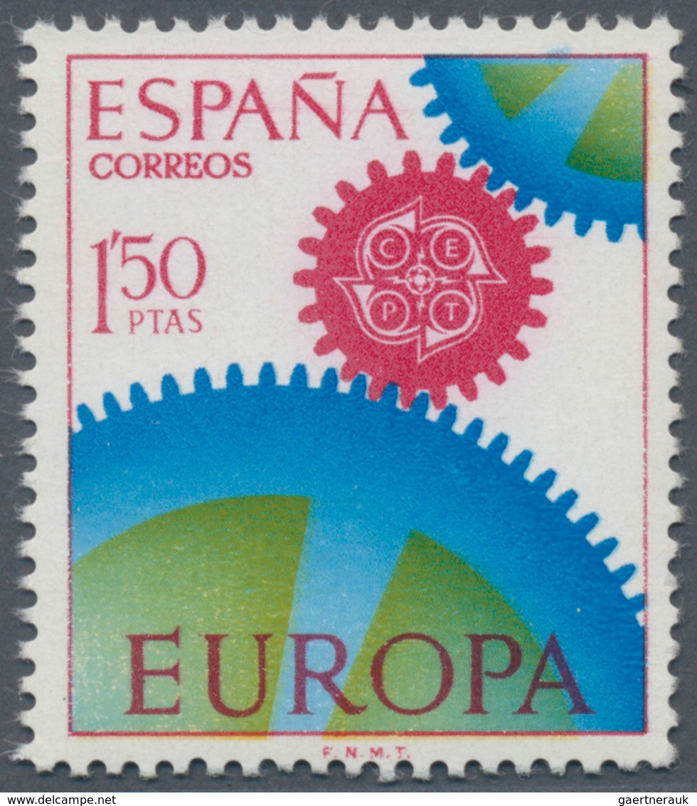 Spanien: 1967, 1.50 Pts. "Europa Cept" In Differing Colours "red, Green And Blue", Mint Never Hinged - Gebraucht