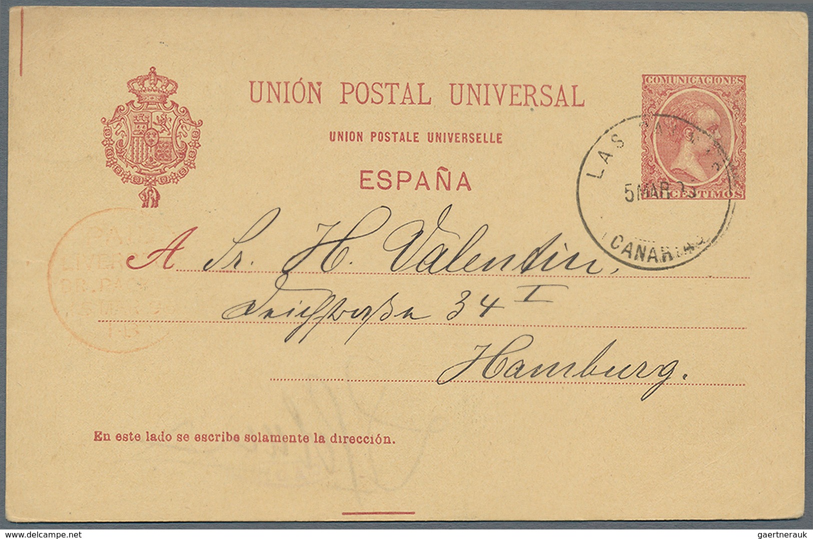 Spanien - Kanarische Inseln (1890er Jahre): 1893/1895 Three Spanish Postal Stationery Cards Used Fro - Andere & Zonder Classificatie