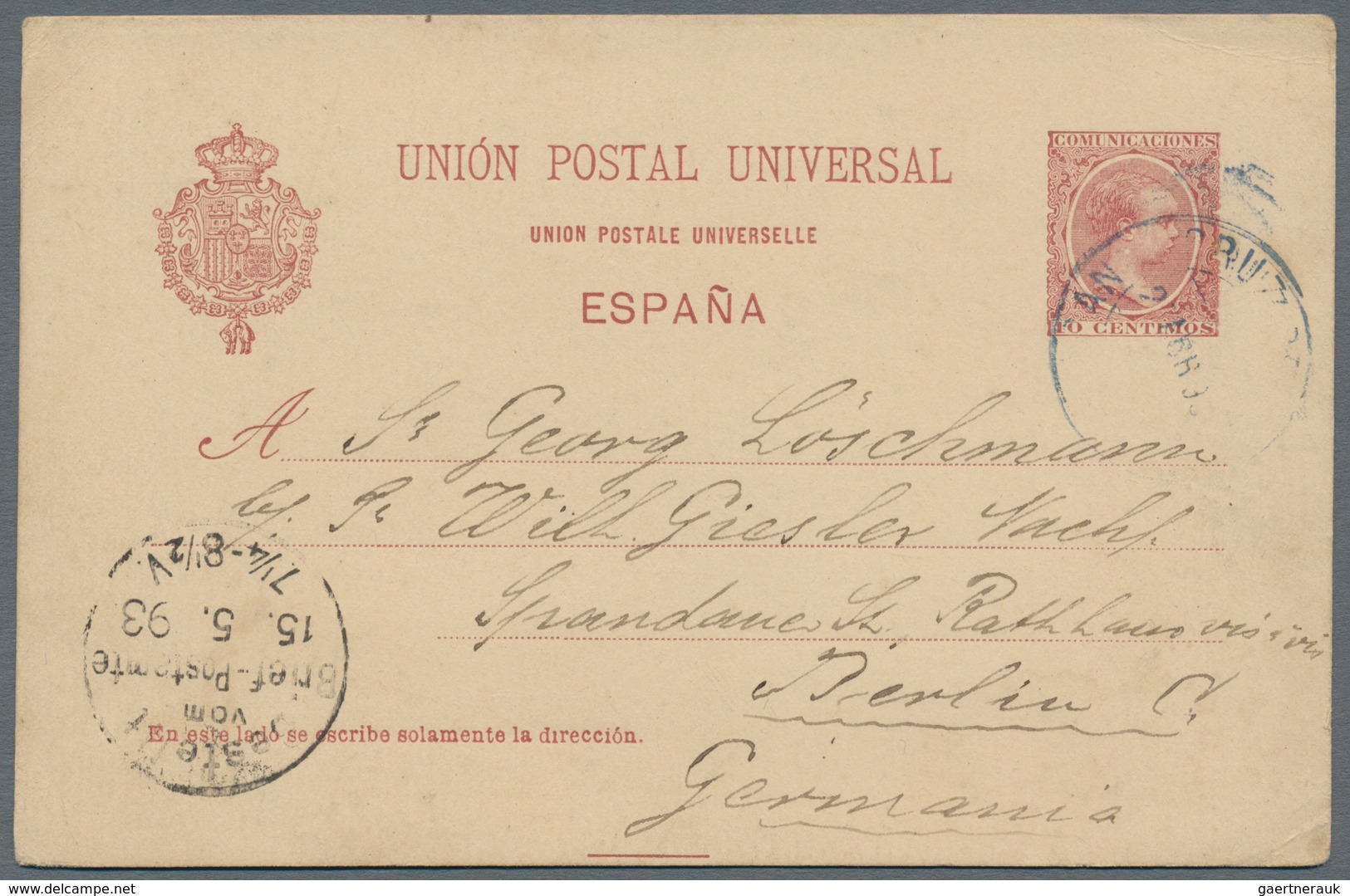 Spanien - Kanarische Inseln (1890er Jahre): 1893/1895 Three Spanish Postal Stationery Cards Used Fro - Sonstige & Ohne Zuordnung