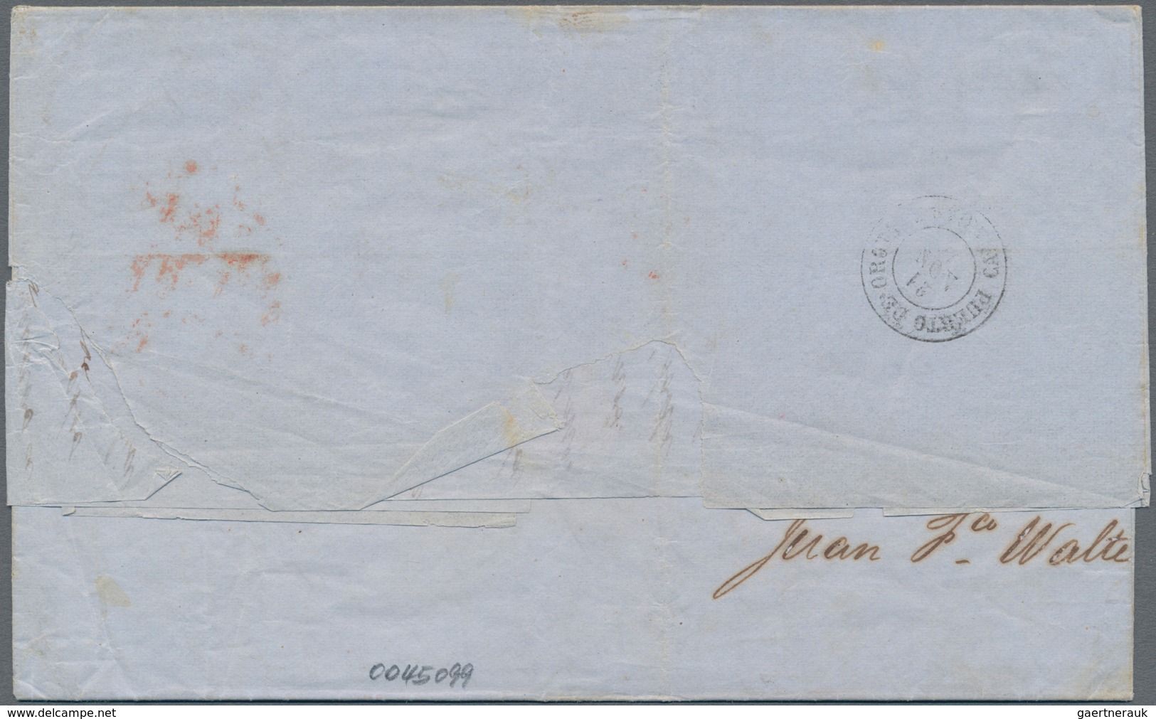 Spanien - Kanarische Inseln (1890er Jahre): 1871/72 Incoming Mail: Two Stampless Folded Envelopes Wi - Sonstige & Ohne Zuordnung