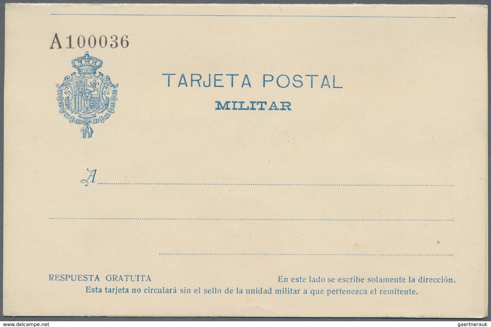 Spanien - Ganzsachen: 1921/1926. Lot Of Two Reply Cards 15c+0c Militar: One Card Unused And The Othe - 1850-1931